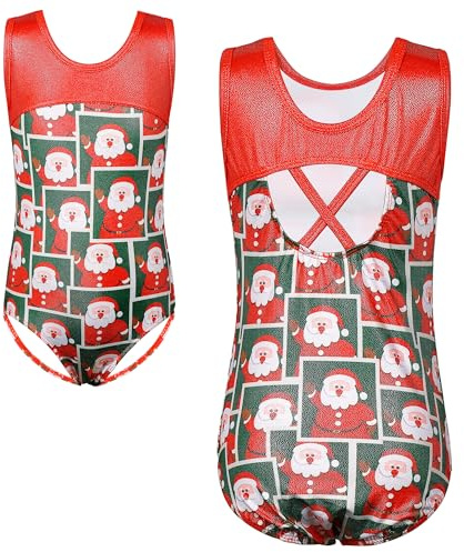 HUAANIUE Body da ginnastica per ragazze, senza maniche, nero, per danza classica, con paillettes, abbigliamento sportivo per bambini 3-12 anni, 11-12 Years