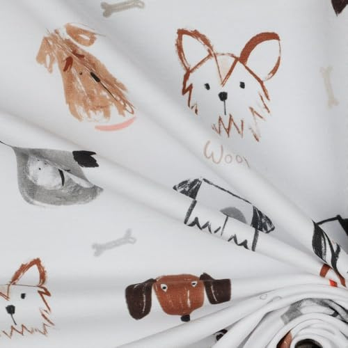 Sweatstoff Sweat DOGS | white | Digitaldruck | by Poppy | Ökotex | Meterware | ab 50x145cm