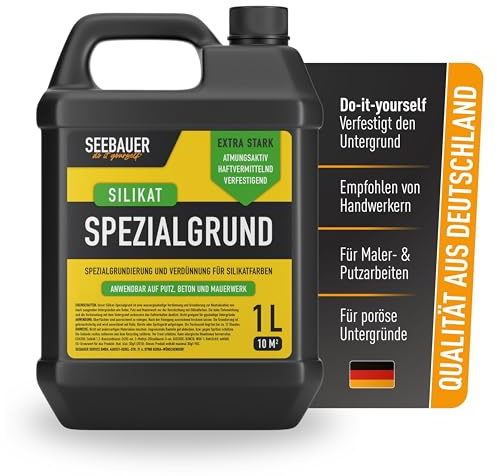 SEEBAUER diy Spezial-Silikatgrund 1L - Grundierung und Verdünnung für Silikatfarben im Innen- und Außenbereich
