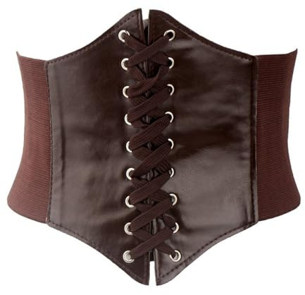 VILITI Cinturón de corsé negro, disfraz de pirata para mujeres adultas, Halloween, corsé de cintura ancha debajo del busto, accesorios de cinturones de cuero, vestidos góticos para mujer, cincha