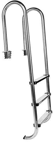 Escalera de Acero Inoxidable de 3 Peldaños para Piscina | Telas de Piscina Antideslizantes para | Accesorios de Piscina para S y Easy Pool A | Escalera de Piscina para