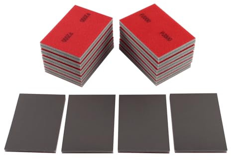 24pcs 2000Grits Sanding Sponge, Wet and Dry 4x3 Sanding Block, Reusable Sand Paper for Metal Wood Drywall Walls Stone Automotive Paint Plastic DIY (2000 Grits)