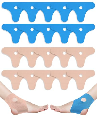 ALONK 20 Stück Vorgeschnittene Kinesiotapes für Sprunggelenk, Knöche Truetape Hautfreundlich & Wasserfestes Elastisches tapes klebebänder | Knöcheltape für Sport & Alltag