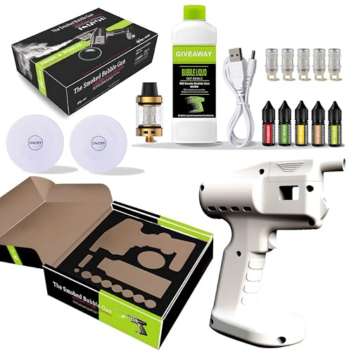 Cocktail Smoker Kit, Cocktail Bubble Machine with Usb Rechargeable, Smoke Generator Tool, No Open Flame Required,kitchen Food Smoker Blaster white