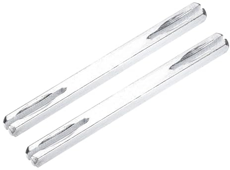 sourcing map 2 Pcs Door Knob Spindle, 100mm Long Spare Door Handle Spindle Bar, Square Doors Handle Parts Lock Replacement Part for Furniture Assembly, DIY Projects, Silver Tone
