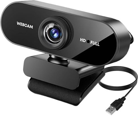 Veridius USB Webcam Full HD 1080P for PC Laptop with Microphone Noise Cancellation 360° Wide Angle Lens Auto Light Correction USB for Windows macOS Conference Gaming Live Streaming Gifts