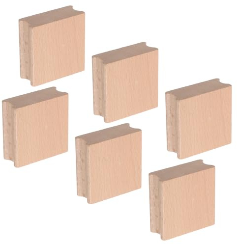 UKCOCO Set 6 Blocchi di Legno Quadrati 50X50X20 MM per Timbri Fai da Te Legno Naturale Lavorato Supporto Artigianale per Stampa Creativa e Attività Manuali per Principianti