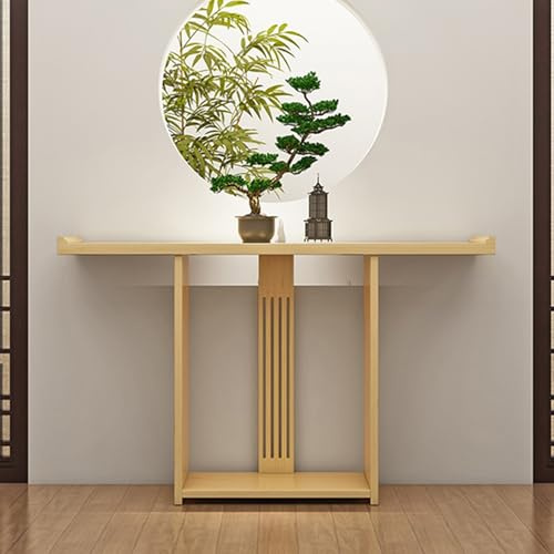 Consola Industrial de Madera para recibidor o Sala de Estar, con Acabado en Nogal, 100 x 30 x 80 cm, Elegante Pieza Decorativa para el hogar.