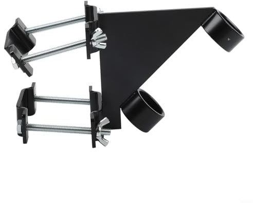Supporto per asta portabandiera in acciaio inox resistente, senza trapano, per ringhiera per balcone, camper, staffa nera adatta per pali da 1 pollice vestibilità sicura, supporto per asta per camper