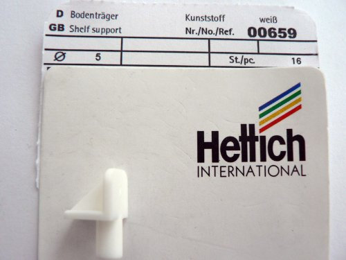 Hettich Bodenträger mit Zapfen weiß, Ø 5 mm, 16 Stück, Artikelnr. 659