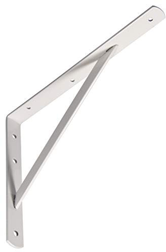 Gedotec Metall Regalträger Winkel-Konsole in Weiß Matt - Robuste Konstruktion - Wandmontage zum Schrauben - Wandhaken - Schwerlastträger