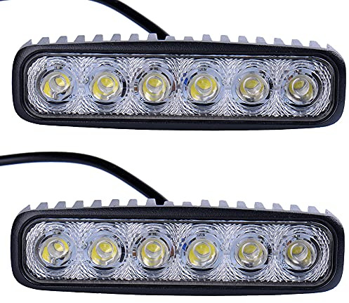 Greenmigo 2pcs 18W LED Arbeitsscheinwerfer weiß 12V 24V Reflektor Work Light Bar Scheinwerfer Arbeitslicht Offroad Arbeitslampe