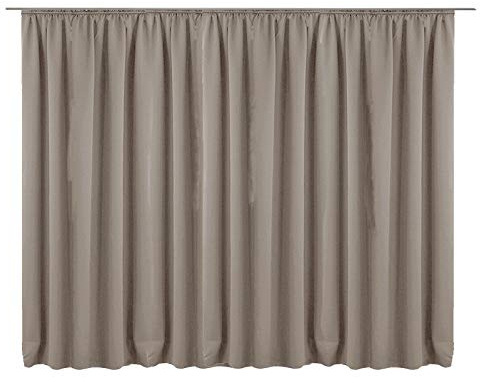 JEMIDI Vorhang blickdicht 300x245cm - Gardine mit Kräuselband Universalband - 100% Polyester Schal lang für Wohnzimmer Schlafzimmer - hellbraun