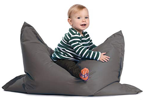 sunnypillow S Sitzsack, Outdoor & Indoor 100 x 70 cm mit 60L Styropor Füllung Sessel für Kinder & Erwachsene Sitzkissen Sofa Beanbag viele Farben und Größen zur Auswahl Anthrazit