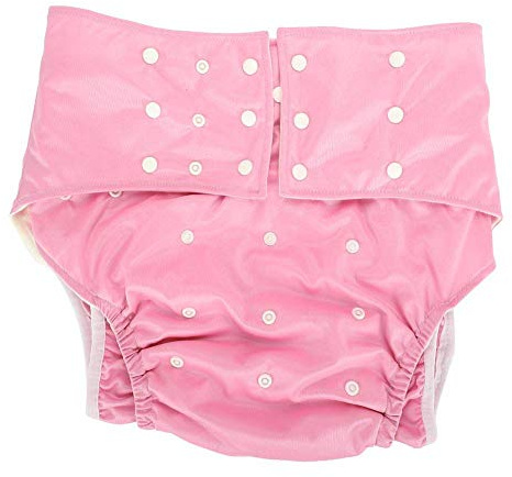Erwachsene Taschenwindel, wiederverwendbar einstellbar waschbar bequeme Erwachsene Taschenwindel decken Windel Tuch für die alten, behinderten, schwangeren Frau (Rosa)