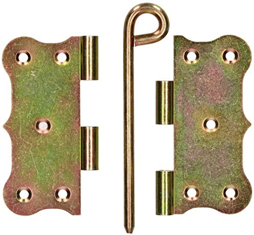 KOTARBAU Kulissenscharniere 80 x 80 x 2 mm Gerollt Tischband Gelb Verzinkt Tischbänder Scharniere mit losem Knopfstift Für Theater Ringstift Türband (10)