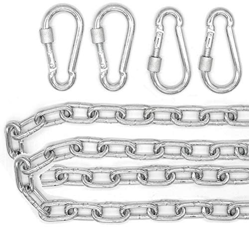 AMANKA 2X 230kg Catena per Sedia Appesa - 100cm Sospensione - 4 Moschettoni - per Altalena Amaca