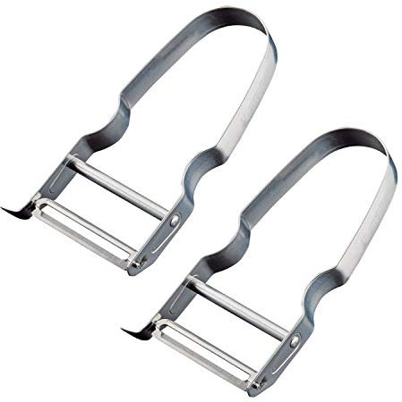 Westmark Pelador de verduras y espárragos, 2 unidades, pelador en U, Verdura, edición Monopol, acero inoxidable, plata, 609133E3