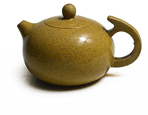 Yixing Tetera de 8 onzas de té chino Zisha Xishi Ollas Natural Zini amarillo barro (negro + amarillo)