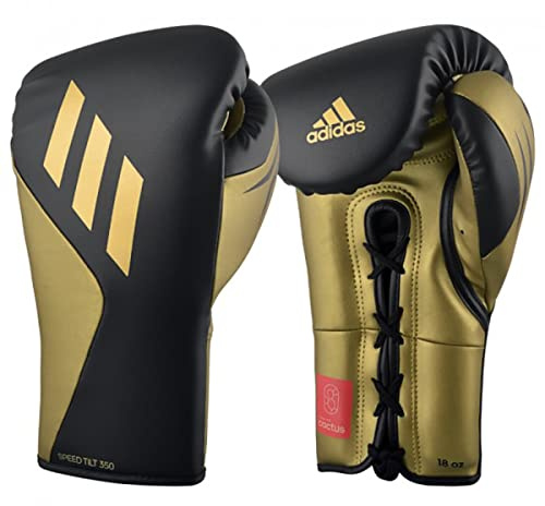 adidas Herren Tilt 350 Boxhandschuhe, Schwarz/Gold, 12 oz EU