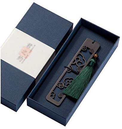 Lesezeichen Handgemachtes natürliches hölzernes Schnitzen Lesezeichen Geschenkbox Set aus Holz-Lesezeichen mit schönen Quasten ist ein einzigartiges Geschenk für Lehrer-Studenten-Männer und Frauen Sei