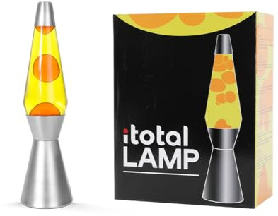 ITOTAL Silver bas lava lampa, orange/gul vätska