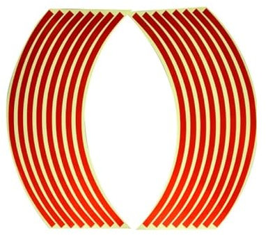 Reflektor Aufkleber Streifen Felgenaufkleber Rot Decals 18 Reflektierendes Felgenband Dekor for Fahrrad Motorrad Auto Exterieur Zubehör Universal 16St