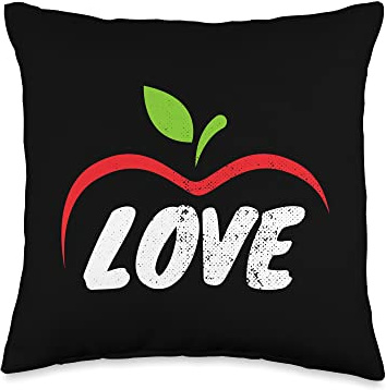 Loves Apples Fruit Themed Apple Picker Autumn Fall Throw Pillow