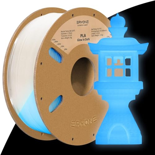 ERYONE PLA Filament for 3D Printer, 3D-Drucker-Filament, 1.75mm +/-0.03mm, Leuchtet PLA Filament, Glow Blue