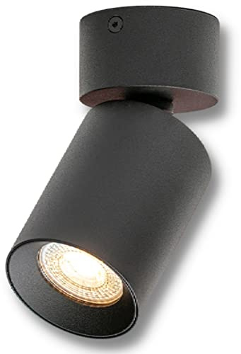 GTV lighting - LED Deckenlampe FARGO MINI 2 - Deckenspot 1-flammig - Dreh und Schwenkbar Deckenstrahler Spotleuchte Wandspot, GU10 (ohne Leuchenmittel) Schwarz