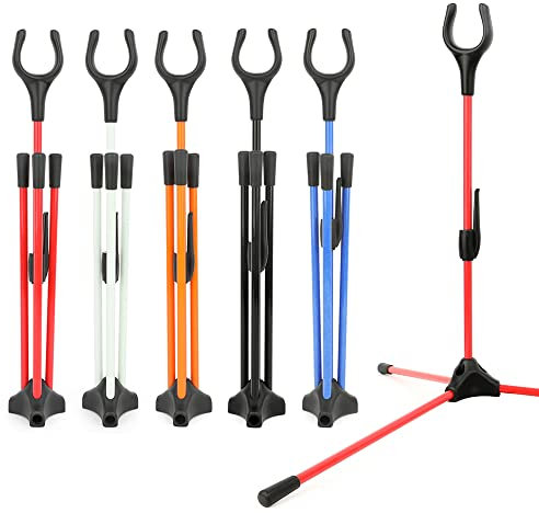 SHARROW Bogenschießen Bogenständer für Recurvebogen Tragbare Faltbare Bogen Halter Seitenständer Recurve Bogen Ständer für die Jagd Schießen im Freien (Orange)