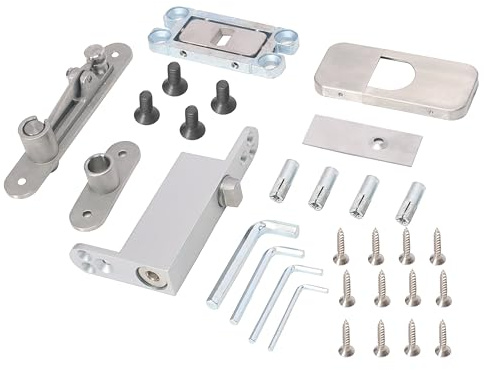 Self Closing Door Pivot Hinge, Heavy Duty Hidden Hinges with Pins & Screws | for Commercial/Home, 360 Degree Shaft Stainless Steel Pivot Hinge for Wood Secret Door, 2 Way Adjustable Hinge