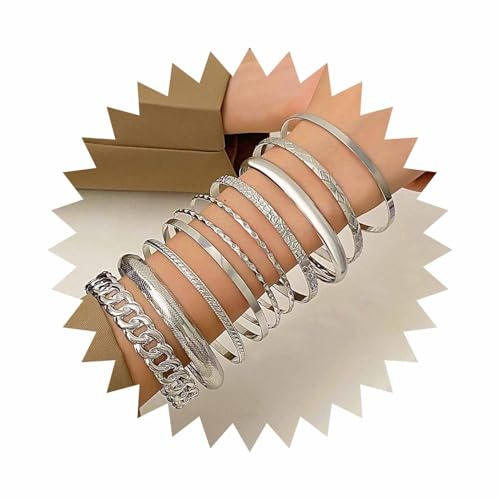 Wendalern Gold Armreif Set für Frauen Multi Stacking breite Armreifen indischen Bollywood Chunky Armreif Armbänder ethnische strukturierte Twist Armbänder Sammlung Hochzeit Outfit Schmuck (10Pcs)