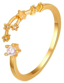 MESKEL 12 Constellations Bague Zircon bélier Lion Balance gémeaux Poissons Sagittaire Taureau Vierge Anneaux géométriques pour Femmes Cadeau d'anniversaire