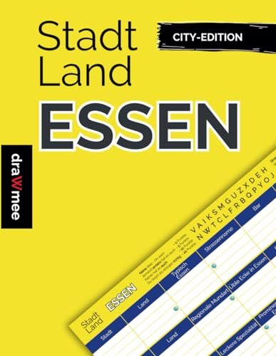 Stadt Land Essen: Geschenk für Essener - Quiz Spiel Souvenir, Andenken: Spielblock mit 35 Blatt Din-A4 (Seiten zum Ausschneiden)
