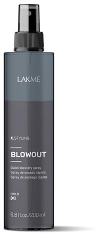 LAKMÉ K.Styling Blowout Blow Dry Spray, Dry Heat Protectant Spray for Hair, Frizz Control, 6.8 Fl Oz