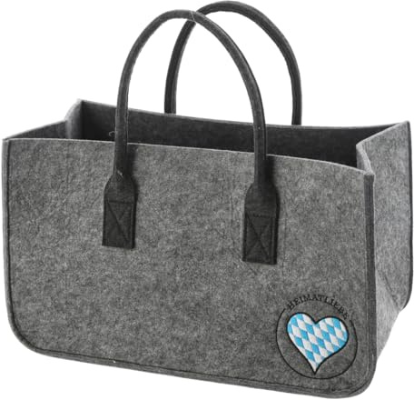 Filztasche Heimatliebe Bayern mit Herz Stickerei - Einkaufstasche, Heimat Handtasche, Geschenktasche