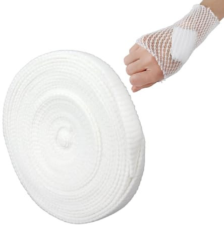 Benda Rete Medicazione, Rete Elastica Fasciatura, Benda Traspirante a Rete, 7Mx2.5CM Bendaggio Elastico Tubolare Benda Rete Flessibile Benda Tubolare a Rete Bendaggio Estensibile
