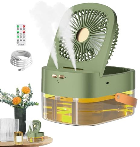 ventilador de mesa con pulverizador, Mister Fan - Ventilador de agua nebulizadora de mesa | Mister Desk portátil para exteriores, ventilador eléctrico de agua pulverizada con luz