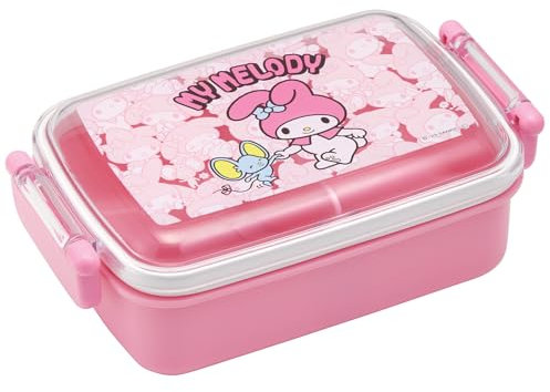 My Melody Bento Lunch Box (15.22oz) - Cute Lunch Carrier with Secure 2-Point Locking Lid - Authentic Japanese Design - Durable, Microwave and Dishwasher Safe - Friends