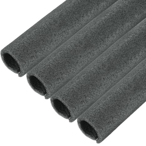 sourcing map 4pcs Pipe Insulation Foam Tube Split Pipe Lagging 25mm(1 Inch) ID 35mm OD 2ft Freeze Protection for Copper Pipe, Black