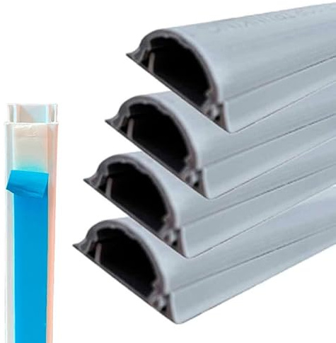 8 Metri Canaline Passacavi Calpestabile, Canaline Da Pavimento In PVC, Con Biadesivo e Coperchio, Grigio, 4 Pezzi da 2 Metri, 48mm*14mm