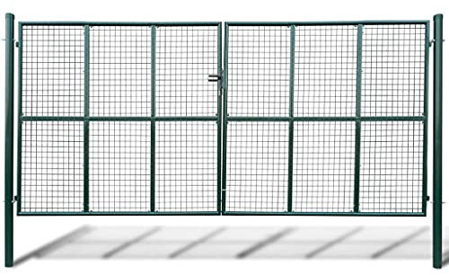 Hommdiy Gartentor Zauntor Gitterzaun Tor,Grün,415 x 225 cm