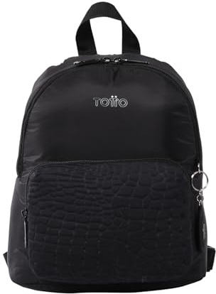 TOTTO - Mochila para Ordenador Portátil de 13 Pulgadas, Modelo Baltra, Capacidad 7 L, Compartimento Principal, Bolsillo Delantero con Cremallera, Correas Ajustables Sinfín, Color Negro