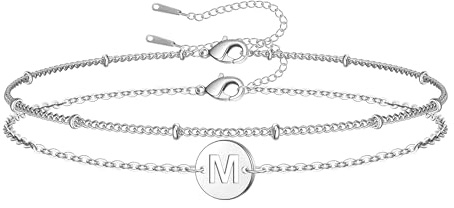 RMMD Armband Damen Gold Silber, Gold Armband mit Buchstaben Damen Personalisiertes Buchstaben Silber Armbänder Schmuck Geburtstagsgeschenke für Frauen Mädchen