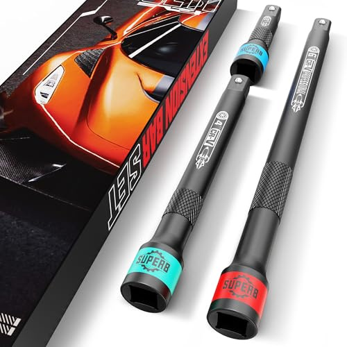 Aiourx 1/4 Drive Impact Extension Bar Set, 3 Pcs Socket Extensions Sets, 2 4 6 Length, CR-V Steel, Tight Spaces in Bicycle, Automotive Repair, Industrial Project Mechanical