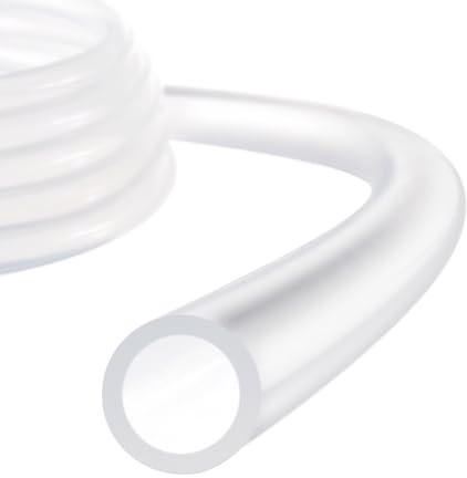 Rebower Silicone Tubing 8mm ID x 12mm OD 21ft Length High Temp Clear | Pure Silicon Tube Silicone Hose for Home Brewing,Beer Line,Wine Making,Aquaponics
