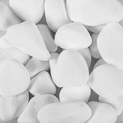naninoa Dekosteine Pure White Pebbles 10-40 mm. Marmorsteine, weiße Dekosteine, Flusskiesel, Kieselsteine. 5kg. weiß Weiss
