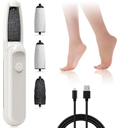 Pedicure Elettrico Professionale Piedi, Ricaricabile Pedicure per Lima del Piede con 4 Rullo Ricambio, 3 Velocità, Set Pedicure Calli Piedi Rimozione per Calli e Duroni la Pelle Morta