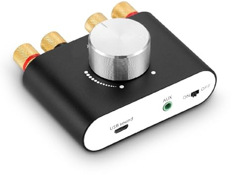 STRAFBRG Mini Amplificatore Digitale Bluetooth 5.0, Ricevitore Stereo HiFi, Amplificatore di Potenza, amplificatori for Auto,Eccezionale chiarezza del Suono(Adapter)